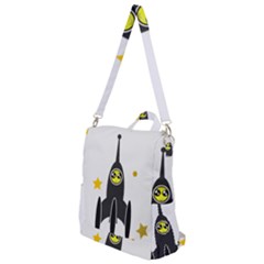 Spacecraft Star Emoticon Travel Crossbody Backpack by Wegoenart