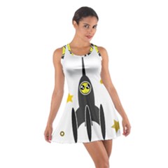 Spacecraft Star Emoticon Travel Cotton Racerback Dress