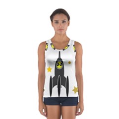 Spacecraft Star Emoticon Travel Sport Tank Top  by Wegoenart