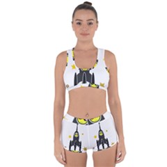 Spacecraft Star Emoticon Travel Racerback Boyleg Bikini Set by Wegoenart