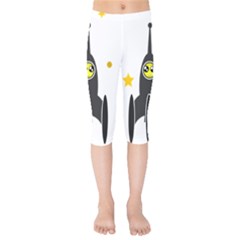 Spacecraft Star Emoticon Travel Kids  Capri Leggings  by Wegoenart