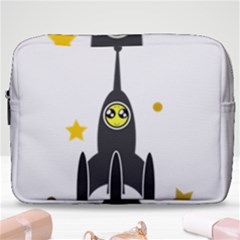 Spacecraft Star Emoticon Travel Make Up Pouch (large) by Wegoenart