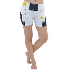 Spacecraft Star Emoticon Travel Lightweight Velour Yoga Shorts by Wegoenart