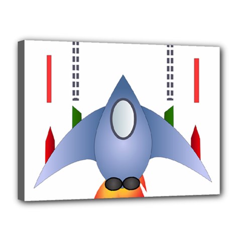 Spaceship Rocket Space Game Cosmos Canvas 16  X 12  (stretched) by Wegoenart