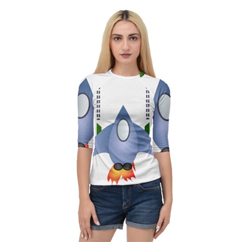 Spaceship Rocket Space Game Cosmos Quarter Sleeve Raglan Tee by Wegoenart