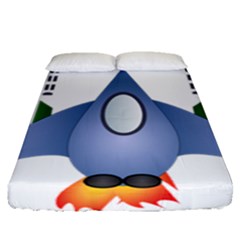 Spaceship Rocket Space Game Cosmos Fitted Sheet (queen Size) by Wegoenart