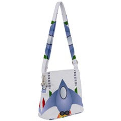 Spaceship Rocket Space Game Cosmos Zipper Messenger Bag