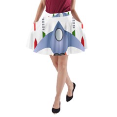 Spaceship Rocket Space Game Cosmos A-line Pocket Skirt by Wegoenart