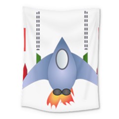 Spaceship Rocket Space Game Cosmos Medium Tapestry by Wegoenart