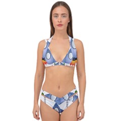 Spaceship Rocket Space Game Cosmos Double Strap Halter Bikini Set by Wegoenart