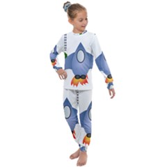 Spaceship Rocket Space Game Cosmos Kids  Long Sleeve Set  by Wegoenart