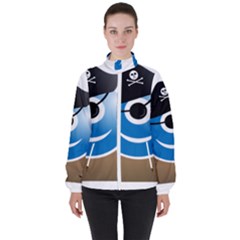 Alien One Eye Pirate Buccaneer High Neck Windbreaker (women) by Wegoenart