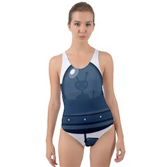 Ufo Unknown Alien Alie Cut-out Back One Piece Swimsuit by Wegoenart