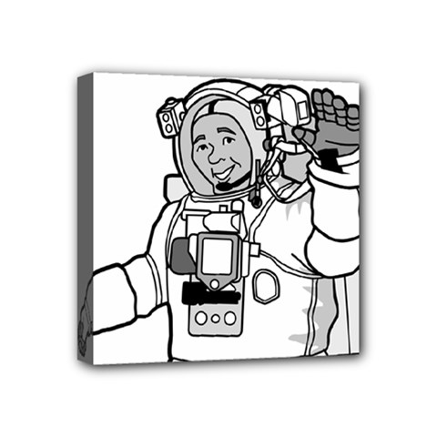 Astronaut Space Exploration Helmet Mini Canvas 4  X 4  (stretched) by Wegoenart