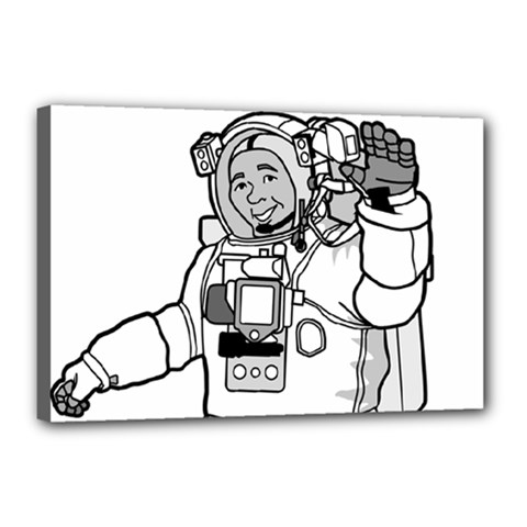 Astronaut Space Exploration Helmet Canvas 18  X 12  (stretched) by Wegoenart