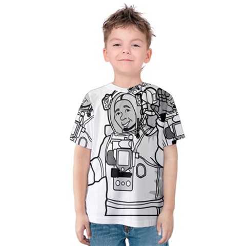 Astronaut Space Exploration Helmet Kids  Cotton Tee by Wegoenart