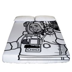 Astronaut Space Exploration Helmet Fitted Sheet (california King Size) by Wegoenart