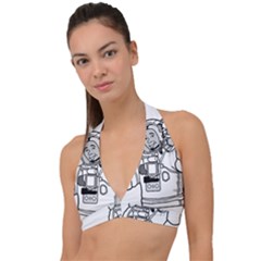 Astronaut Space Exploration Helmet Halter Plunge Bikini Top