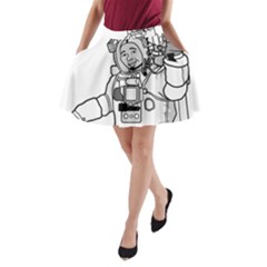 Astronaut Space Exploration Helmet A-line Pocket Skirt by Wegoenart