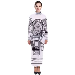 Astronaut Space Exploration Helmet Turtleneck Maxi Dress by Wegoenart