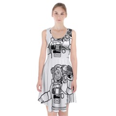 Astronaut Space Exploration Helmet Racerback Midi Dress by Wegoenart