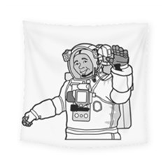 Astronaut Space Exploration Helmet Square Tapestry (small) by Wegoenart