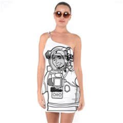 Astronaut Space Exploration Helmet One Soulder Bodycon Dress by Wegoenart