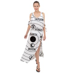 Earth Geocentric Jupiter Mars Maxi Chiffon Cover Up Dress