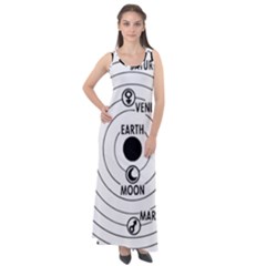 Earth Geocentric Jupiter Mars Sleeveless Velour Maxi Dress