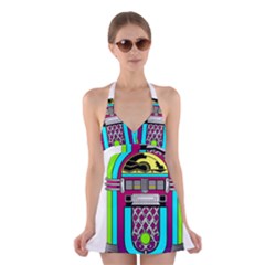 Jukebox Music Music Player Halter Dress Swimsuit 