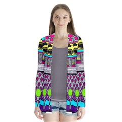 Jukebox Music Music Player Drape Collar Cardigan by Wegoenart