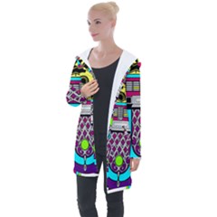 Jukebox Music Music Player Longline Hooded Cardigan