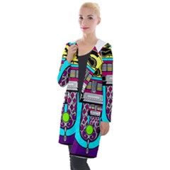 Jukebox Music Music Player Hooded Pocket Cardigan