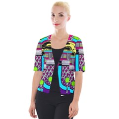 Jukebox Music Music Player Cropped Button Cardigan