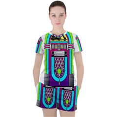 Jukebox Music Music Player Women s Tee And Shorts Set