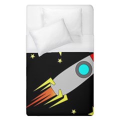 Planet Rocket Space Stars Duvet Cover (single Size) by Wegoenart