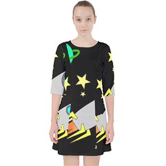 Planet Rocket Space Stars Pocket Dress by Wegoenart