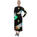 Planet Rocket Space Stars Velvet Maxi Wrap Dress View2