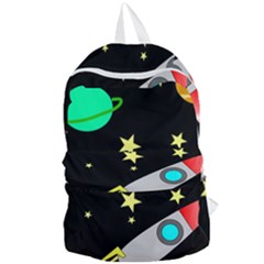 Planet Rocket Space Stars Foldable Lightweight Backpack