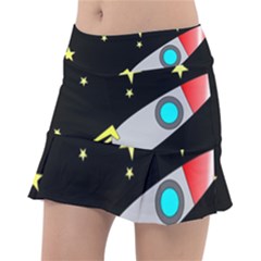 Planet Rocket Space Stars Tennis Skirt by Wegoenart