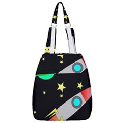 Planet Rocket Space Stars Center Zip Backpack