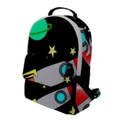 Planet Rocket Space Stars Flap Pocket Backpack (large)