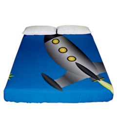 Rocket Spaceship Space Travel Nasa Fitted Sheet (california King Size) by Wegoenart