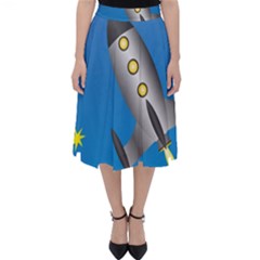 Rocket Spaceship Space Travel Nasa Classic Midi Skirt by Wegoenart