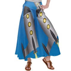 Rocket Spaceship Space Travel Nasa Satin Palazzo Pants