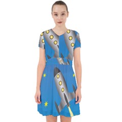 Rocket Spaceship Space Travel Nasa Adorable In Chiffon Dress by Wegoenart