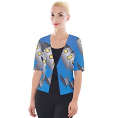 Rocket Spaceship Space Travel Nasa Cropped Button Cardigan by Wegoenart