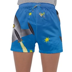 Rocket Spaceship Space Travel Nasa Sleepwear Shorts by Wegoenart