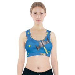 Rocket Spaceship Space Travel Nasa Sports Bra With Pocket by Wegoenart