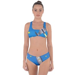 Rocket Spaceship Space Travel Nasa Criss Cross Bikini Set by Wegoenart